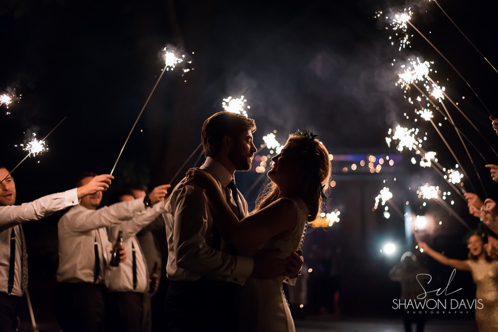 Stonover Farm wedding photos with sparklers
