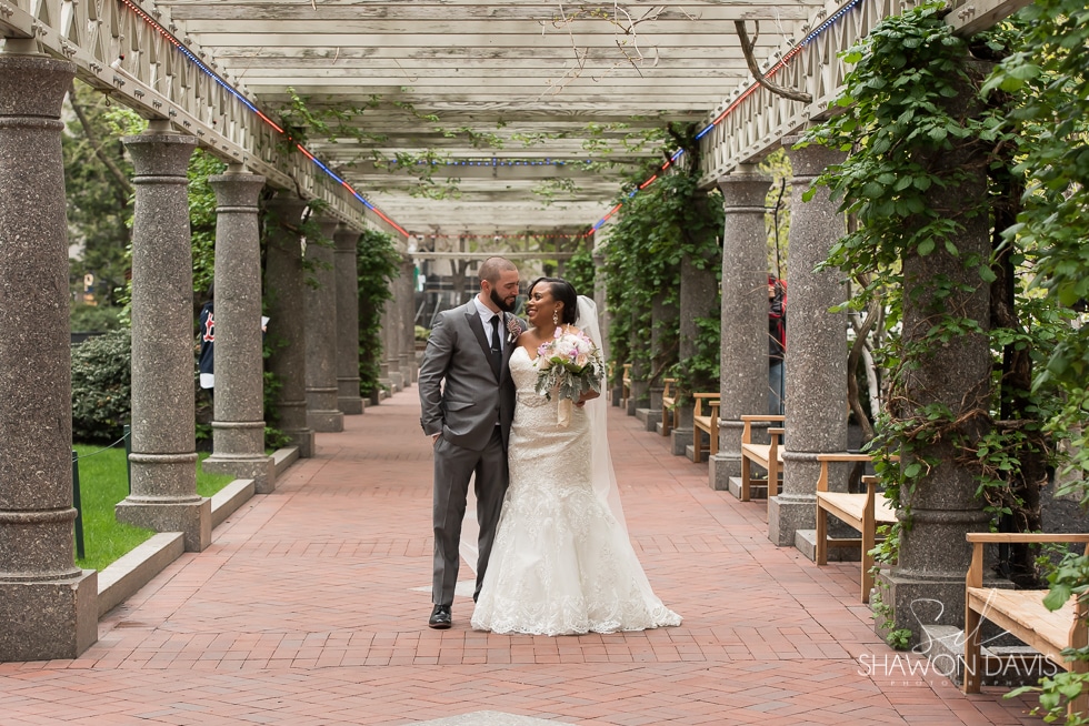 Langham Boston Hotel bride and groom wedding photos