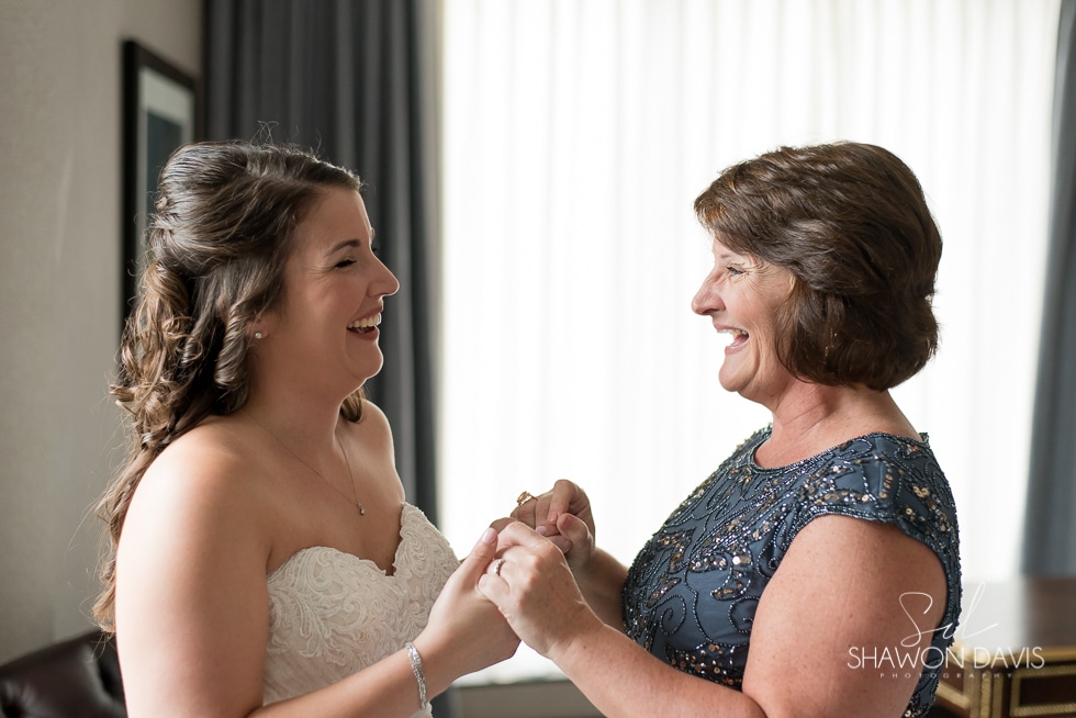 Bride with mom at the Liberty Hotel wedding photo