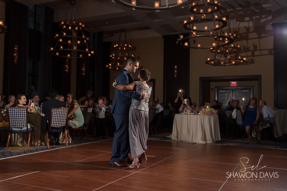 Groom dancing with mom at the Liberty Hotel wedding photo