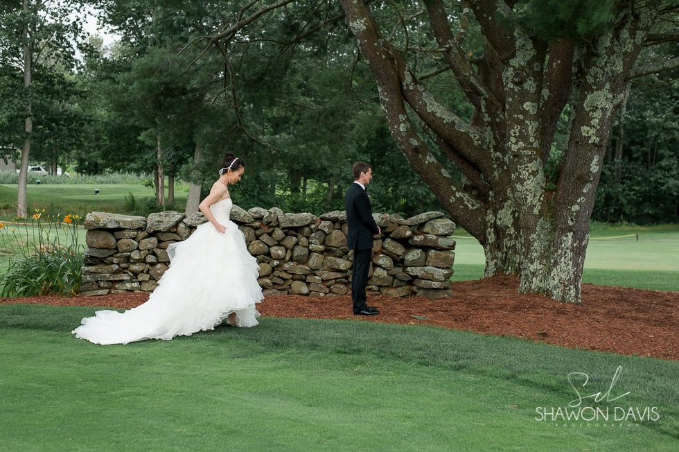 Norton Country Club wedding first look photo