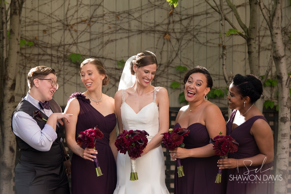 bridesmaids dresses for fall wedding at the Liberty Hotel in Boston, MA photos
