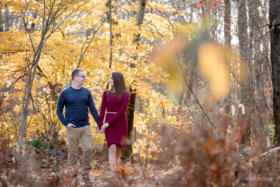 Magical Borderland State Park Fall Engagement session photos by Shawon Davis Photography! See more here: https://bit.ly/2TukZMg