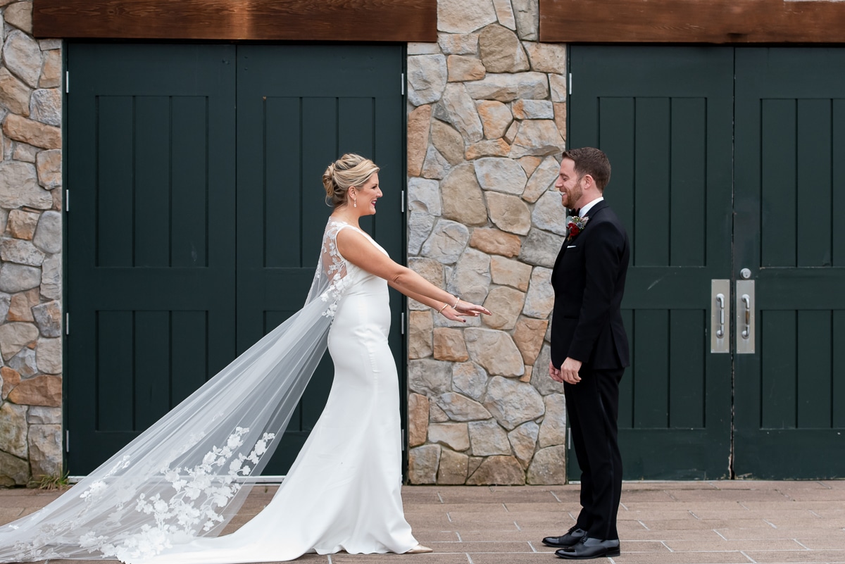 Black Rock Country Club Wedding photo first look photographed by Shawon Davis Photography