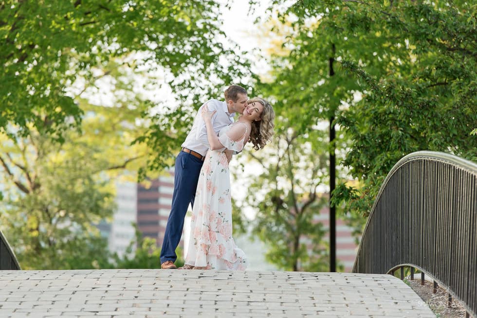 Couple dancing at their engagement session
