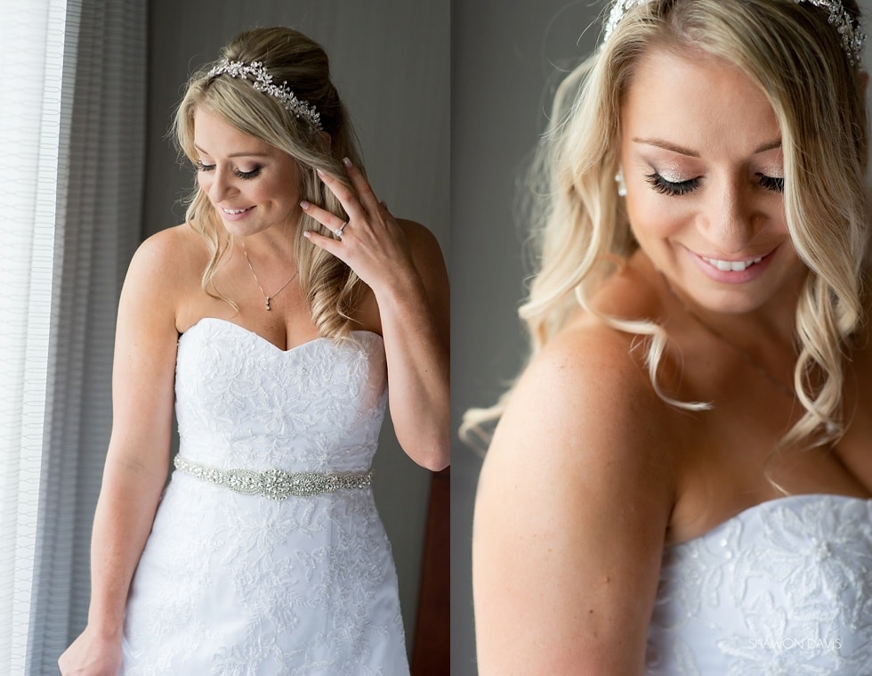 Bride in her beautiful gown from David's Bridal in Massachusetts