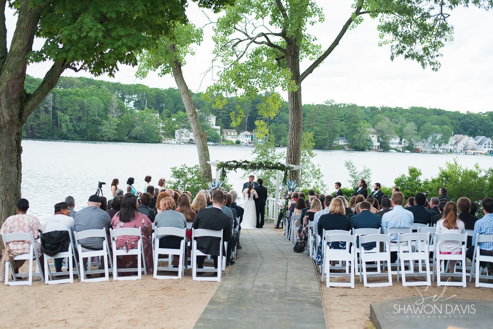 ceremony on the beach at lake pearl