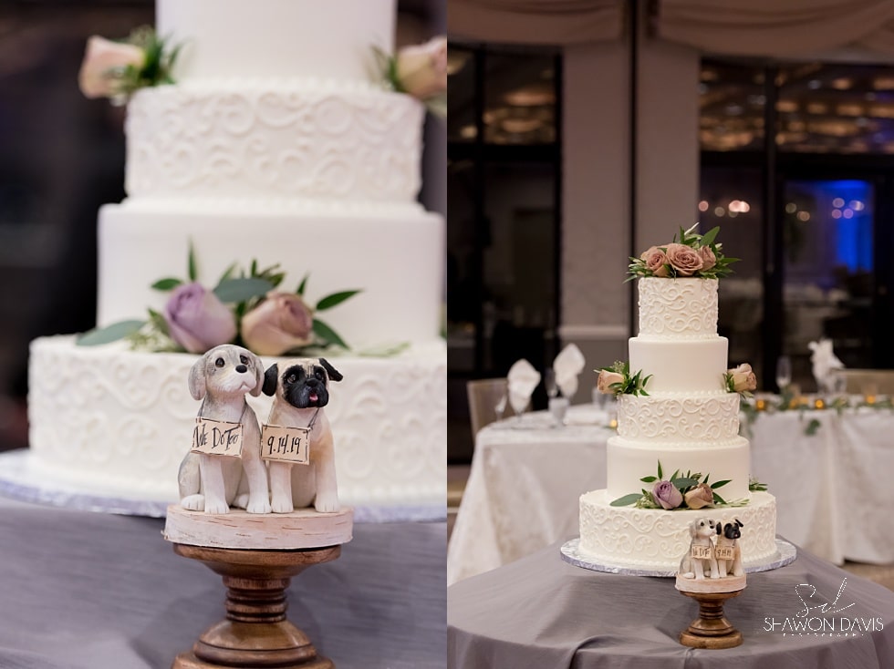 cake by montilio's bakery at wedding at Venezia's Boston 