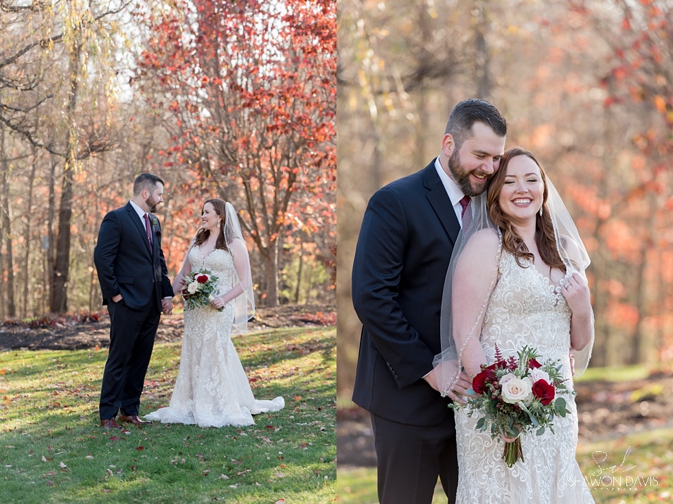 first look at fall wedding at Harrington Farm by Boston Photographer Shawon Davis