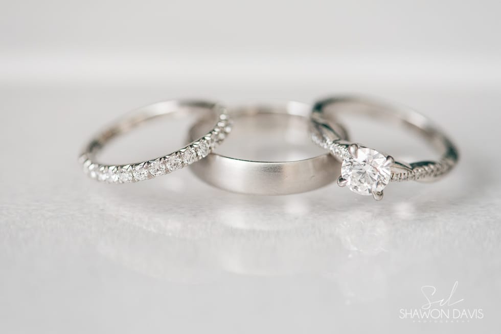 wedding rings photographed by shawon davis photography