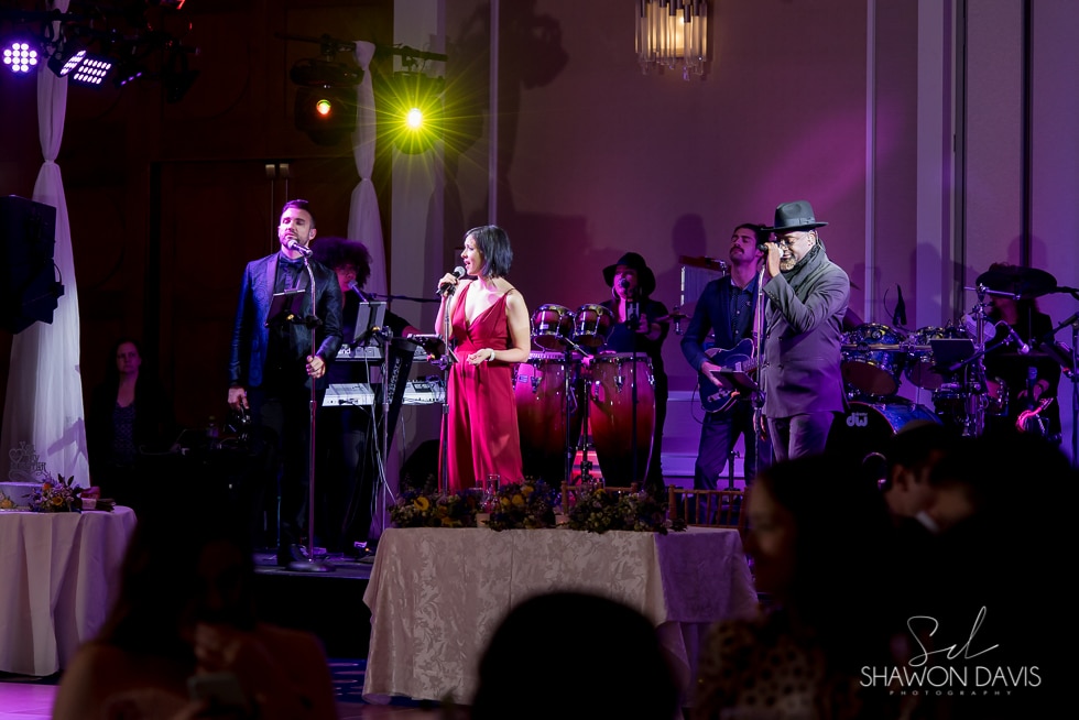 beantown band performing at reception at hyatt regency cambridge hotel wedding 