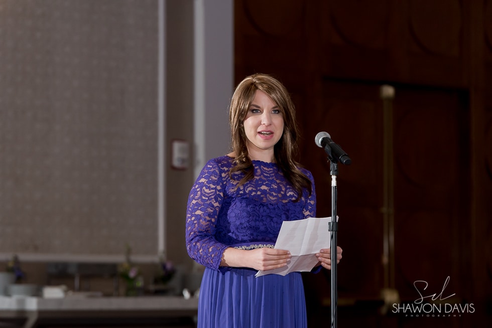 maid of honor speech at hyatt regency cambridge hotel wedding 