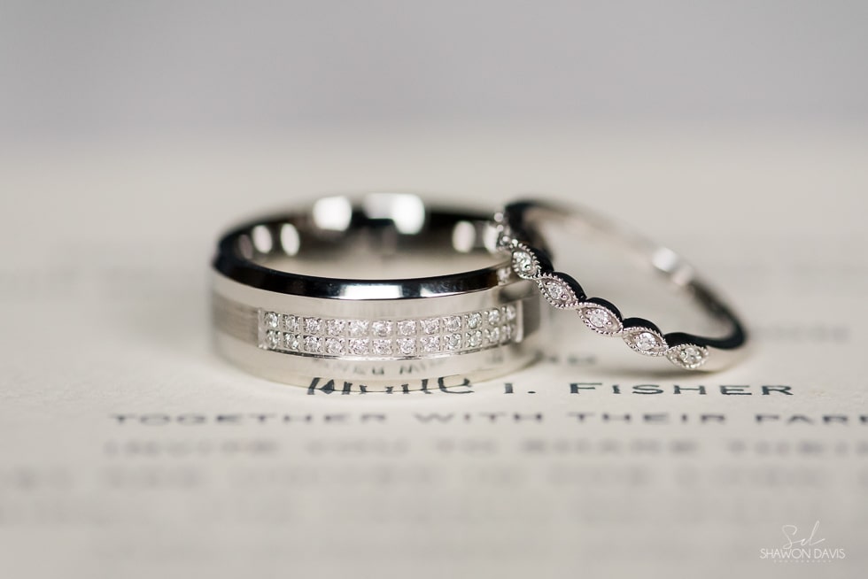 couples wedding rings getting married at chapel grille Cranston, Rhode Island