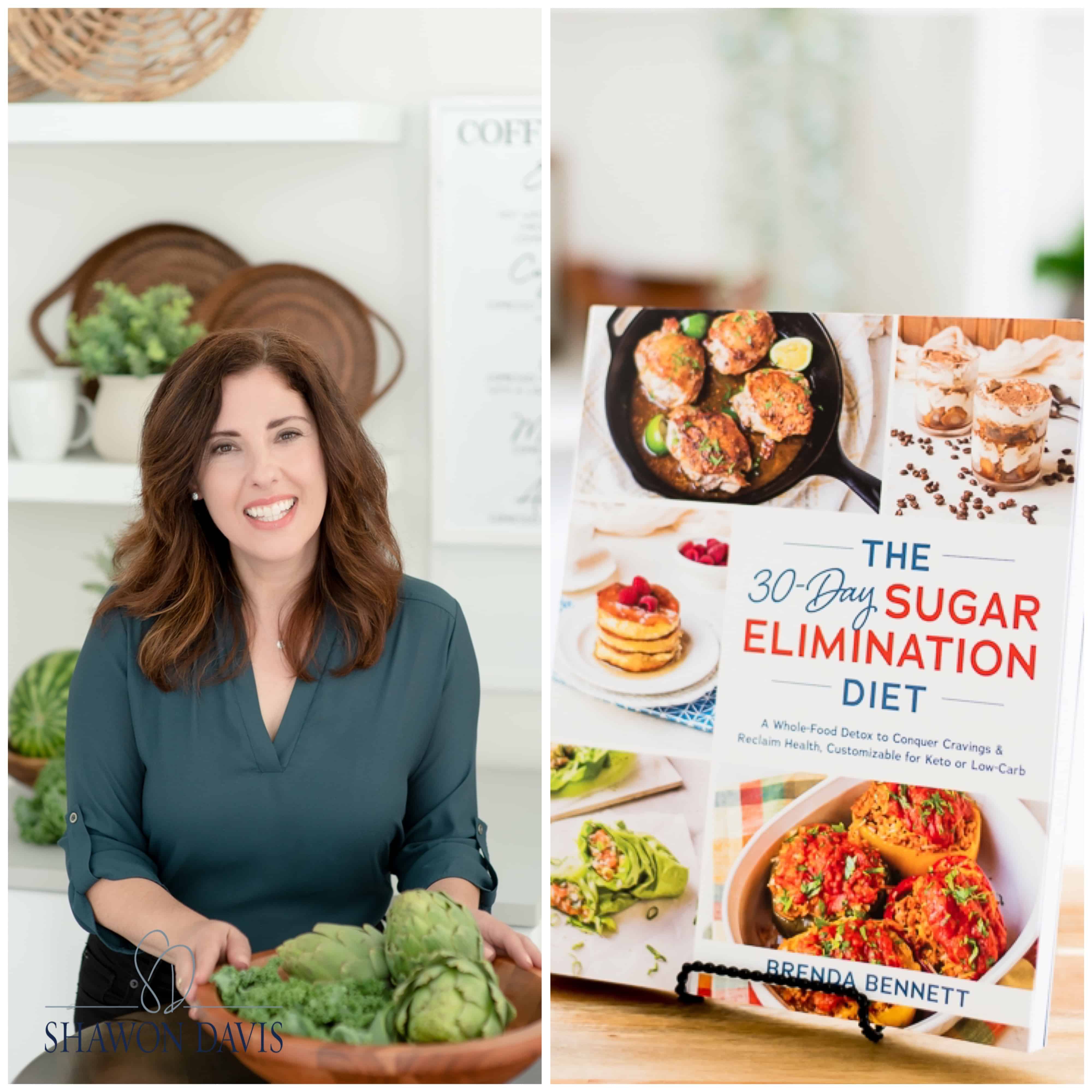 photo of author and book cover The 30-Day Sugar Elimination Diet